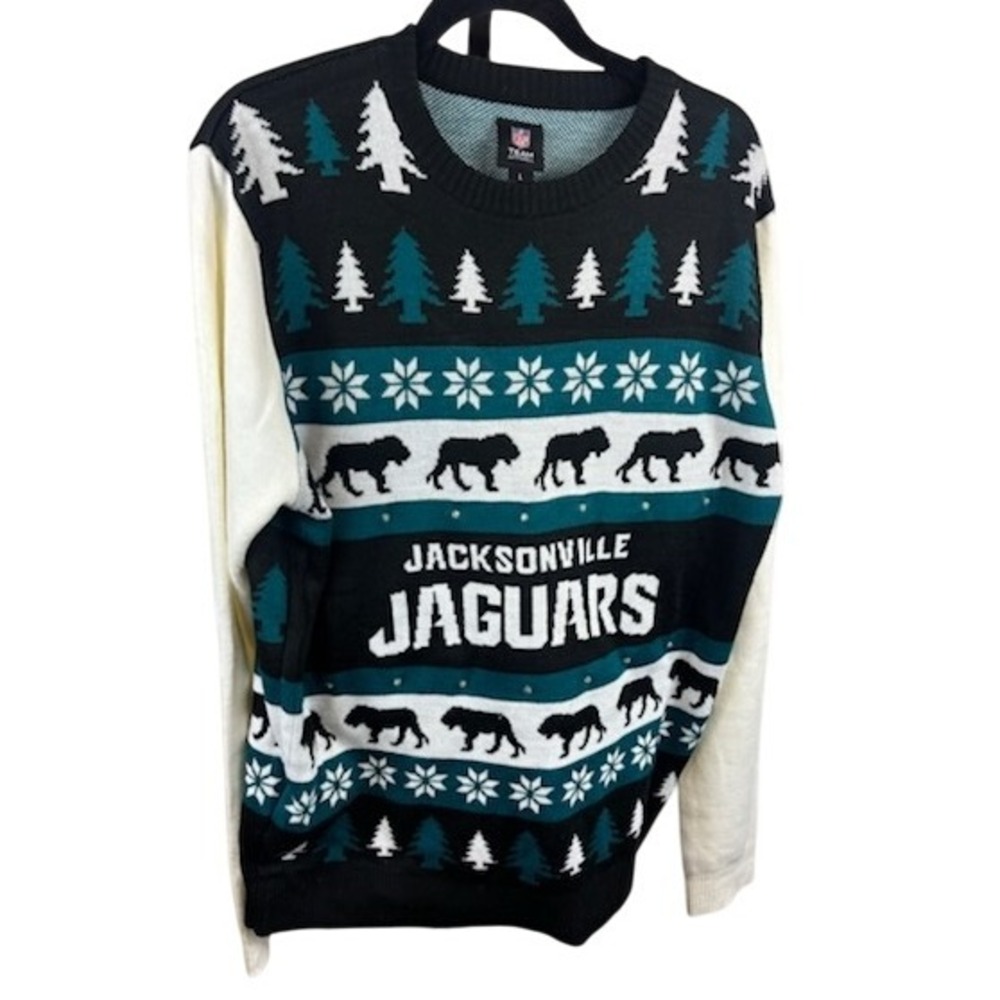 NFL Jacksonville Jaguars Christmas Sweater Men's Size Large Light Up